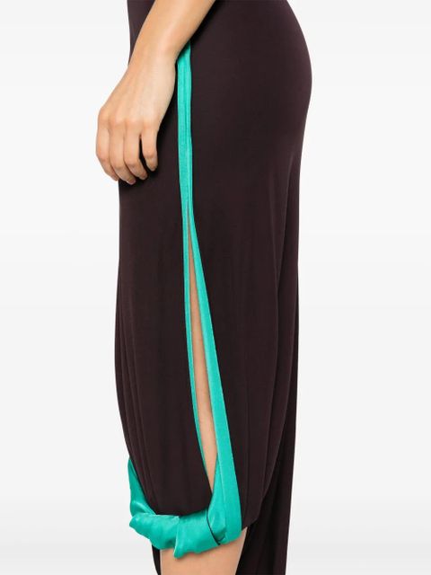 Victoria Beckham side-stripe maxi dress - Brown