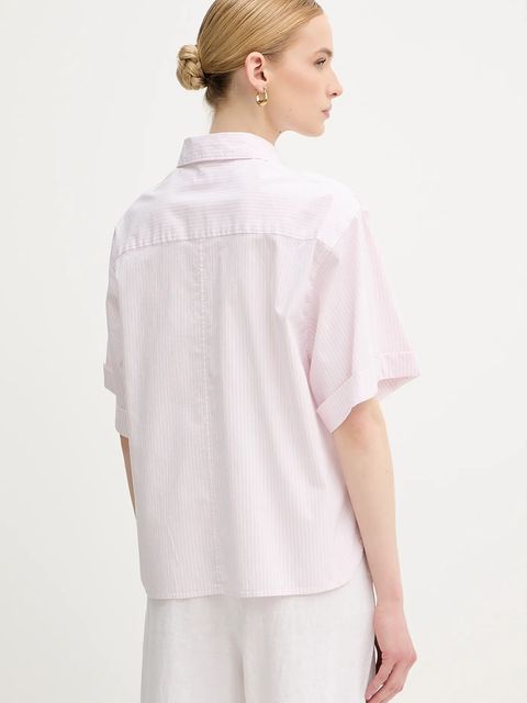 United Colors of Benetton koszula damska kolor różowy regular z kołnierzykiem klasycznym 5SZRDQ0C0 - zdjęcie produktu nr 2