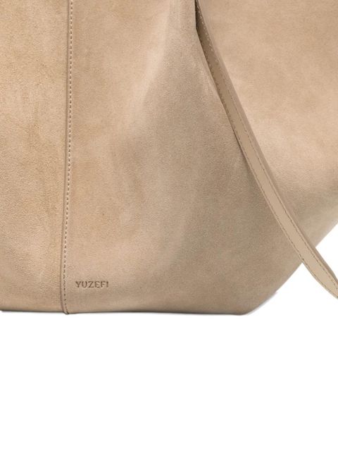 Yuzefi large Mochi suede shoulder bag - Neutrals