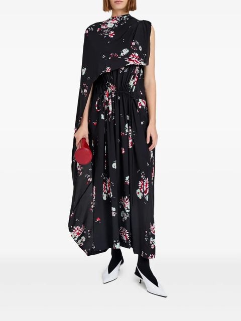 Proenza Schouler floral-print cape midi day dress - Black - zdjęcie produktu nr 2