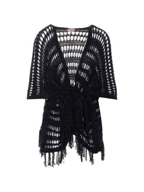 TWINSET lurex mesh fringe dress - Black - zdjęcie produktu nr 1