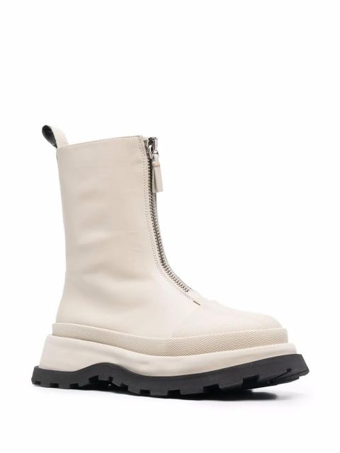 Jil Sander leather front-zip ankle boots - Neutrals