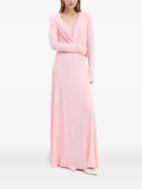 Victoria Beckham long-sleeve twisted maxi dress - Pink