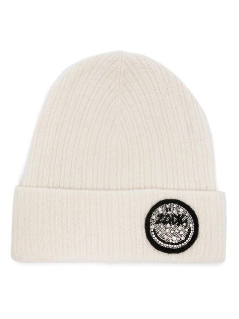 Zadig&Voltaire logo-embellished merino-wool beanie - Neutrals - zdjęcie produktu nr 1