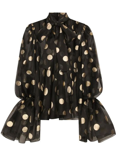 Dolce & Gabbana Ruffled-cuff blouse - Black - zdjęcie produktu nr 1
