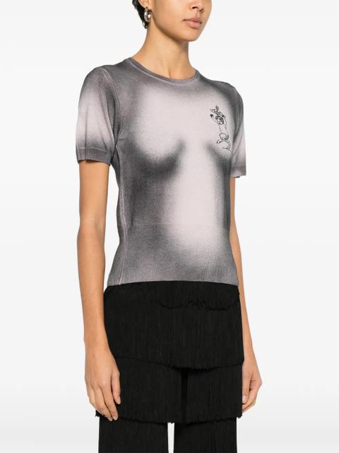 Vivienne Westwood Elle print fitted top - Black