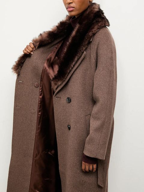 Answear.LAB płaszcz wełniany kolor brązowy