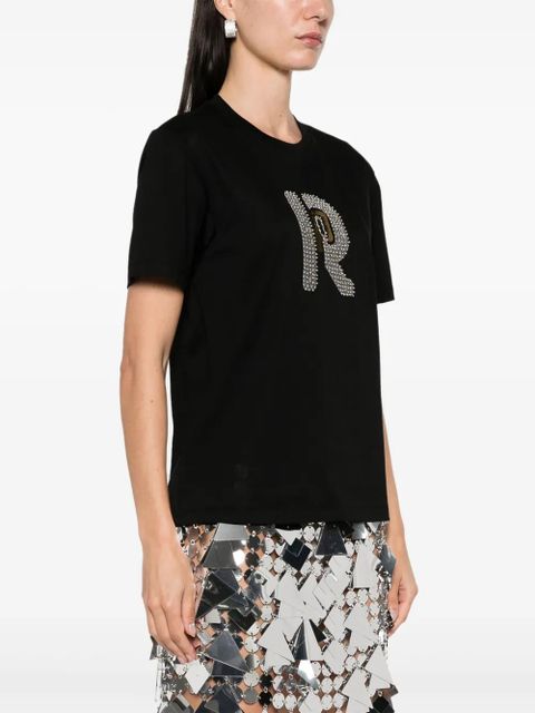 Rabanne bead-embellished cotton T-shirt - Black