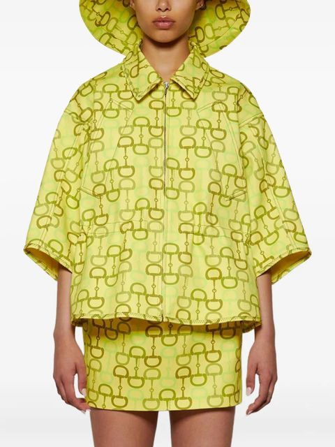 Gucci horsebit-print jacket - Green