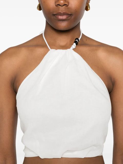 SIR. Azura halter-neck tie top - White
