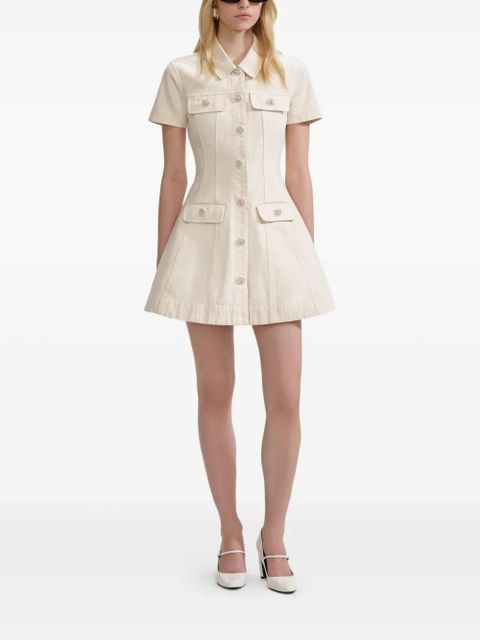 Self-Portrait denim dress - Neutrals