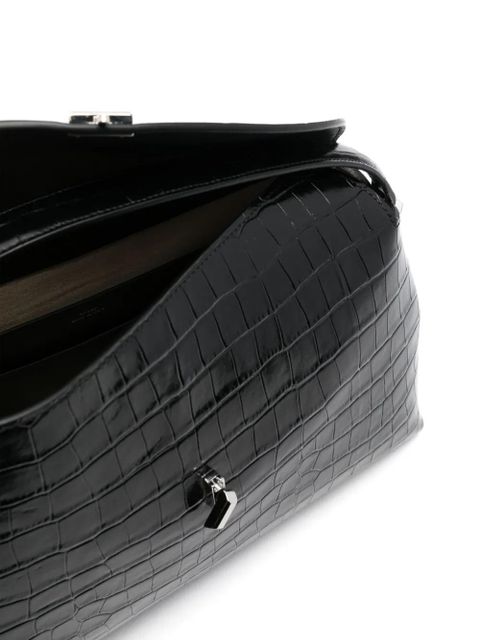 TOTEME T-lock leather top handle bag - Black