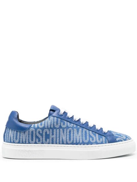 Moschino logo-pattern low-top sneakers - Blue - zdjęcie produktu nr 1