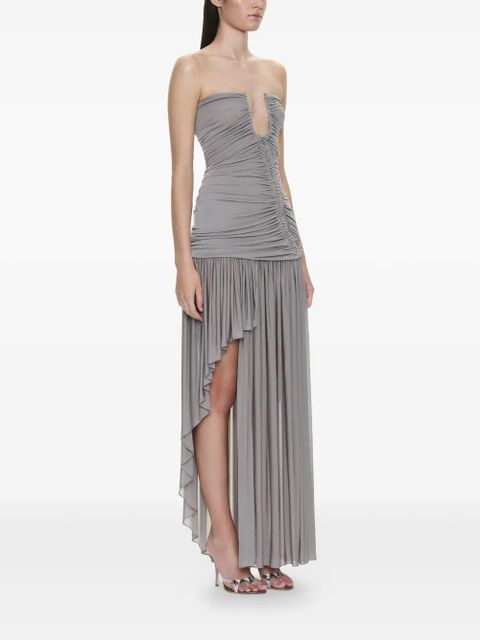Christopher Esber Arced Orion ruched strapless asymmetric dress - Grey - zdjęcie produktu nr 2
