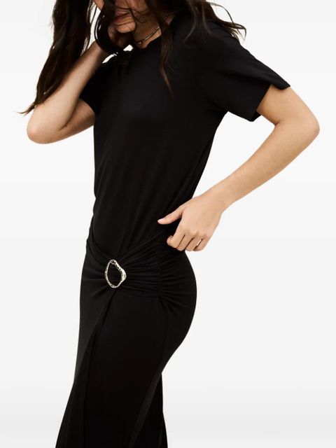 Ba&Sh Galtea buckled draped midi dress - Black