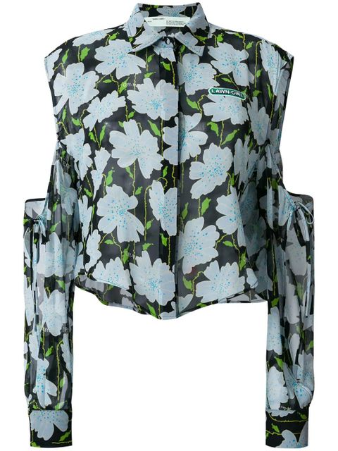 Off-White cropped shirt - Multicolour - zdjęcie produktu nr 1