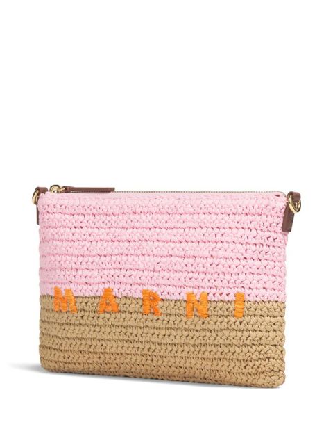 Marni zip closure logo mini bag - Pink