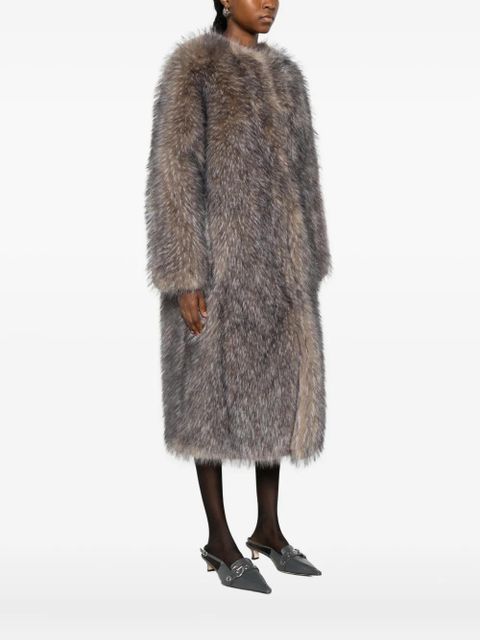 Maje long-sleeved faux-fur coat - Grey - zdjęcie produktu nr 2