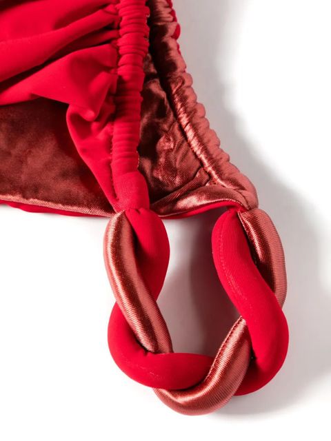 Isa Boulder Chunky Rope reversible bikini bottoms - Red