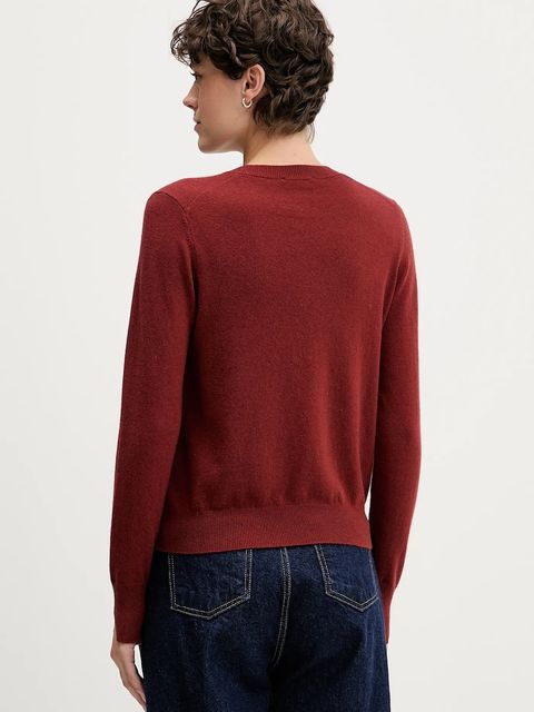 Sisley sweter damski kolor czerwony lekki 102HM100F