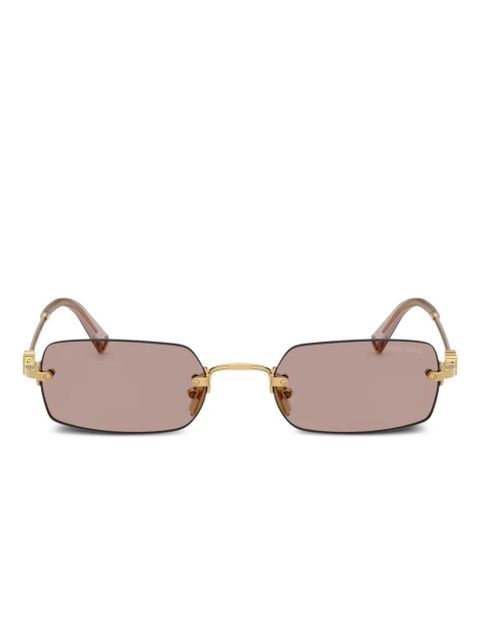 Miu Miu Eyewear rectangle-frame sunglasses - Gold - zdjęcie produktu nr 1