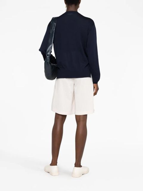 Jil Sander ribbed crew neck jumper - Blue - zdjęcie produktu nr 2