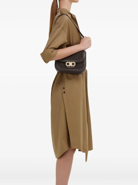 Ferragamo extra small Double Gancini North-South crossbody bag - Brown - zdjęcie produktu nr 2