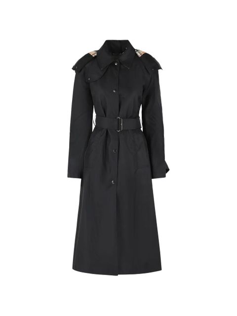 Burberry detachable-hood belted car coat - Black - zdjęcie produktu nr 1