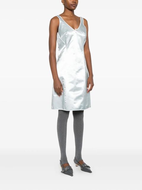 Miu Miu bow-detail satin dress - White - zdjęcie produktu nr 2