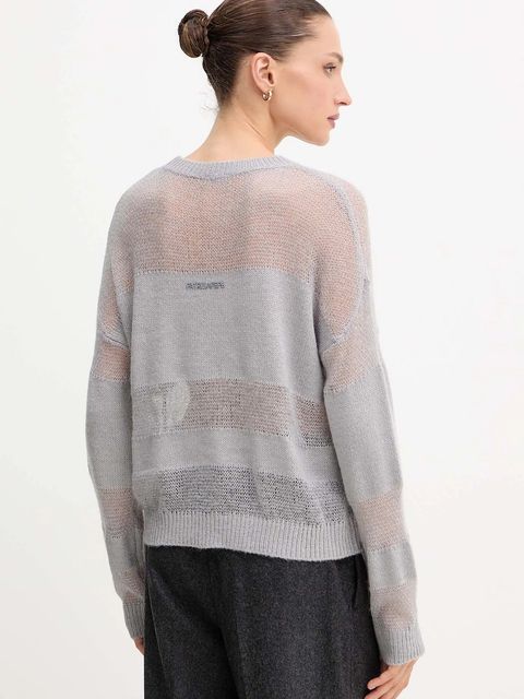 Patrizia Pepe sweter z dodatkiem wełny damski kolor szary lekki 2K0335 K296 - zdjęcie produktu nr 2