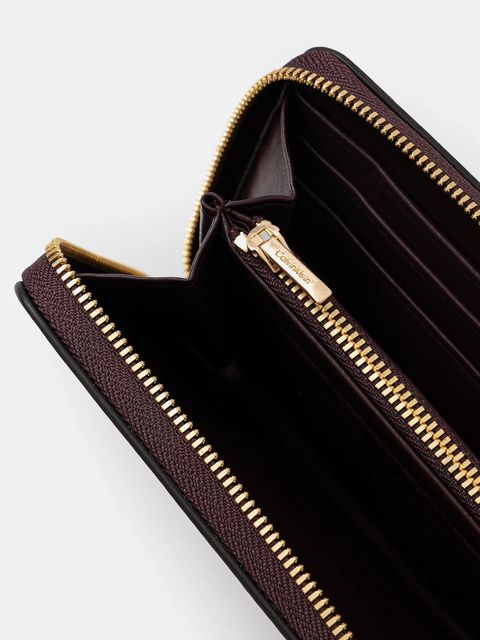 Calvin Klein portfel skórzany damski kolor bordowy LV04F1093G