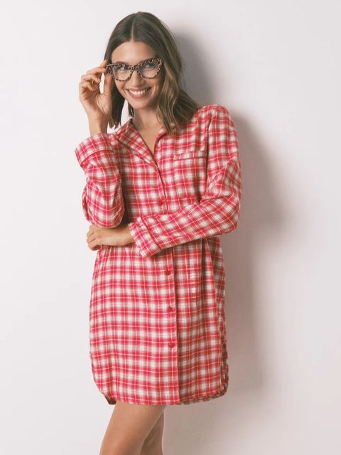 women'secret koszula nocna z bawełną damska kolor czerwony 4442121