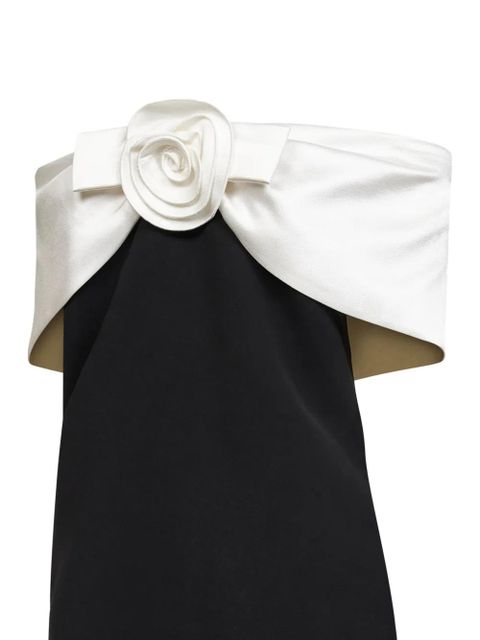 Self-Portrait flower-detail mini dress - Black