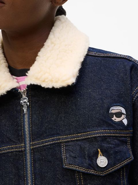 Karl Lagerfeld kurtka jeansowa bawełniana IKON kolor granatowy przejściowa A4W14025