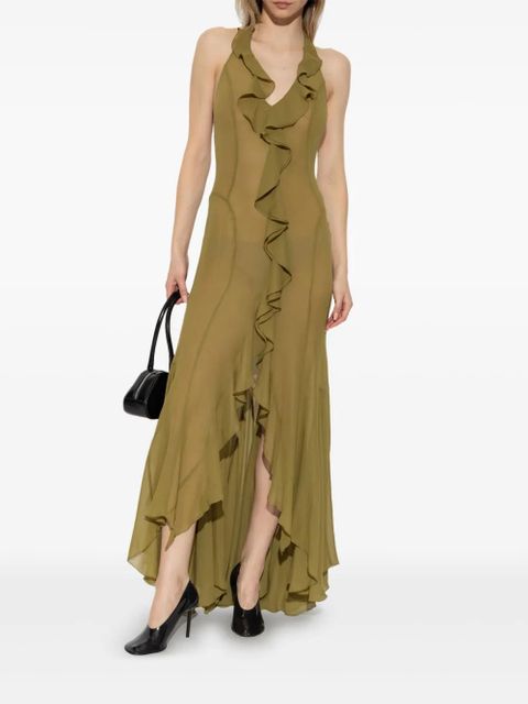 MISBHV ruffle-detailing midi dress - Green