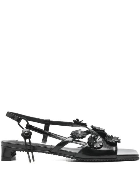 Cecilie Bahnsen flower leather sandals - Black - zdjęcie produktu nr 1