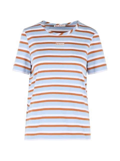 Marni striped logo T-shirt - Blue - zdjęcie produktu nr 1