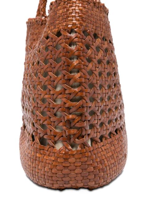 DRAGON DIFFUSION woven handle tote bag - Brown