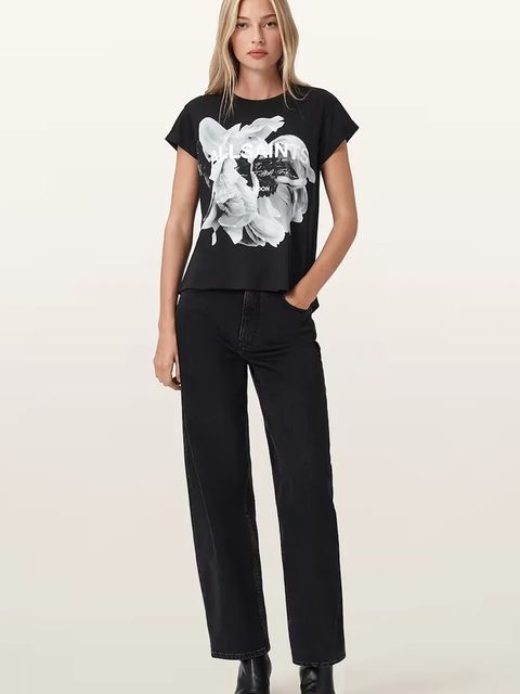 AllSaints t-shirt bawełniany LENA damski kolor czarny W021JD