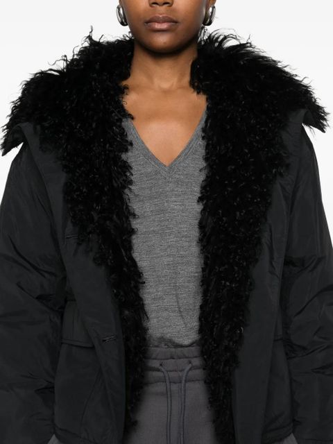 Yves Salomon faux fur-trim hooded jacket - Black