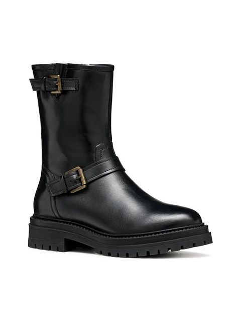 Geox botki skórzane D IRIDEA damskie kolor czarny na płaskim obcasie D56HRD 00043 C9999 - zdjęcie produktu nr 2