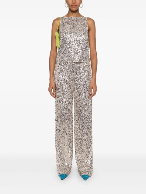 ROTATE BIRGER CHRISTENSEN sequinned mesh tank top - Neutrals - zdjęcie produktu nr 2