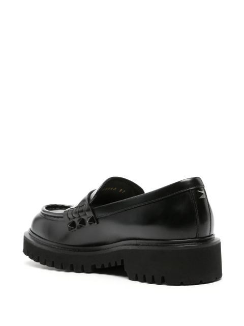 Valentino Garavani Rockstud-embellished leather loafers - Black