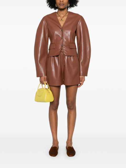 Nanushka faux-leather shorts - Brown