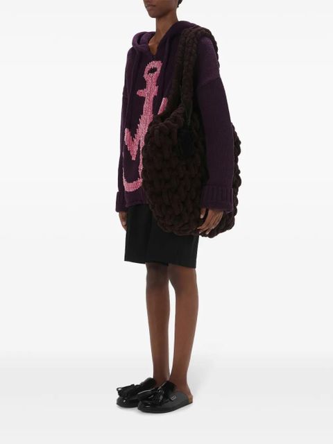 JW Anderson anchor-logo zip hoodie - Purple
