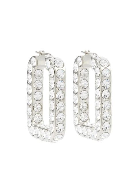 Amina Muaddi crystal-embellished hoop earrings - Silver - zdjęcie produktu nr 1