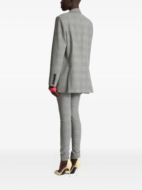 Balmain Prince of Wales-check button blazer - Grey