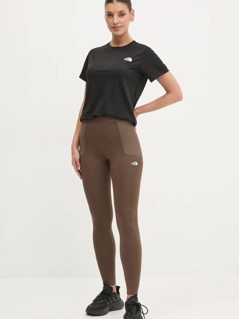 The North Face legginsy sportowe Refina damskie kolor brązowy gładkie NF0A89181OI1