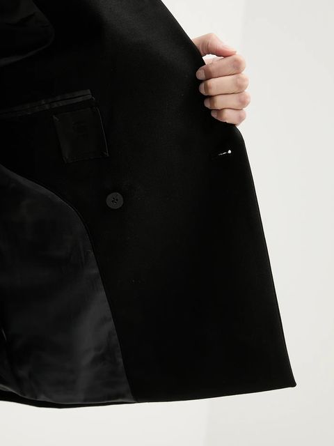 G-Star marynarka z dodatkiem wełny 0 kolor czarny dwurzędowa gładka D27131.E200