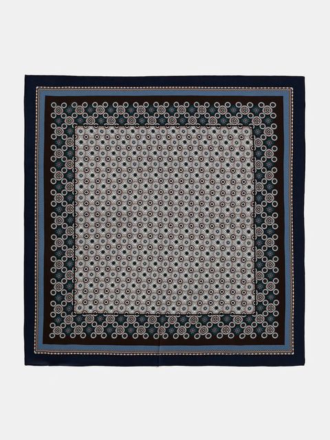 Answear.LAB apaszka jedwabna damska kolor czarny wzorzysta - zdjęcie produktu nr 1